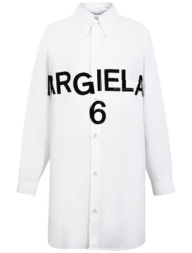 Платье-рубашка с логотипом MM6 Maison Margiela - 1054509271002 - Фото 1