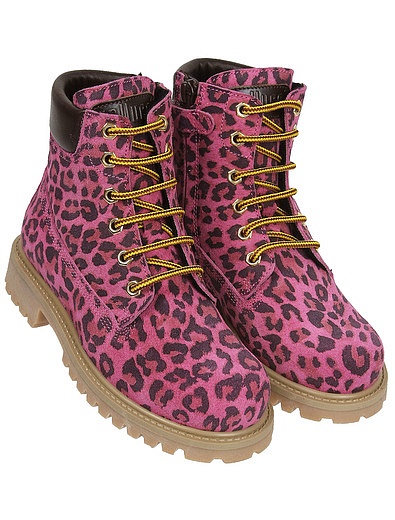 Розовые леопардовые ботинки GALLUCCI - 2034509181487 - Фото 1