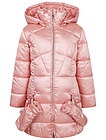 Розовое пальто с варежками в комплекте - 1124509181288