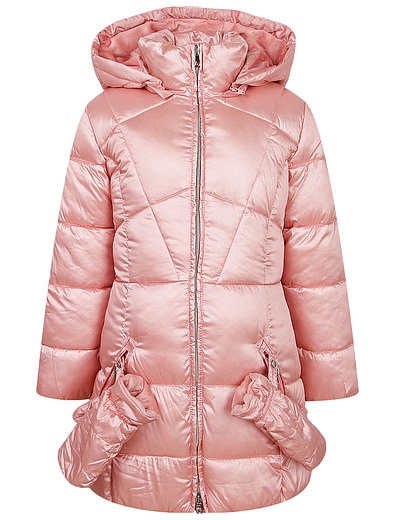 Розовое пальто с варежками в комплекте Mayoral - 1124509181288 - Фото 1