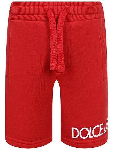 Красные шорты с логотипом Dolce & Gabbana - 1414619374671 - Фото 1