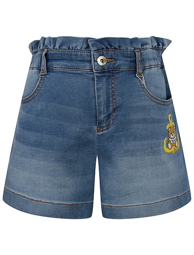 Джинсовые шорты с логотипом Moschino - 1414509173322 - Фото 1
