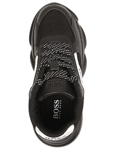 Черные кроссовки с логотипом HUGO BOSS - 2104519180494 - Фото 4