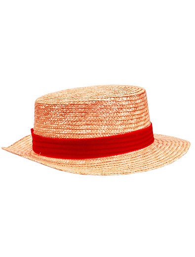 Шляпа-Kанотье с красной бархатной лентой Dava Baby - 1174500370075 - Фото 6