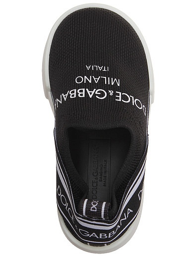Чёрные слипоны с логотипом Dolce & Gabbana - 2214529280081 - Фото 4