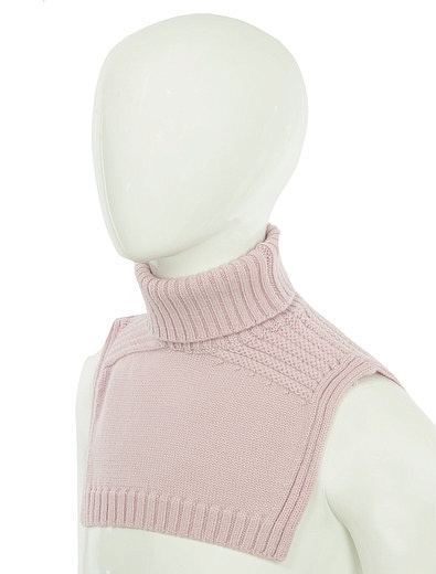 Розовый шарф-манишка из шерсти мериноса Jacote - 1224500280024 - Фото 2