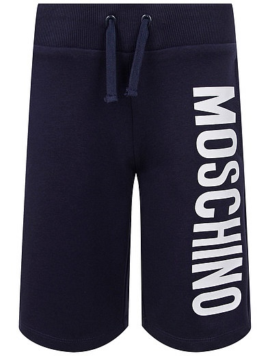 тёмно-синие Шорты с логотипом Moschino - 1414529270353 - Фото 1