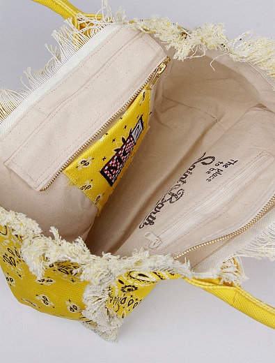Жёлтая пляжная сумка с узором MC2 Saint Barth - 4134508270088 - Фото 4