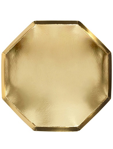 Набор золотых одноразовых тарелок 8 шт. Meri Meri - 2294520080187 - Фото 1