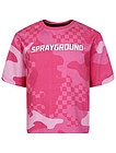 Розовая футболка с узором - 1134609370598