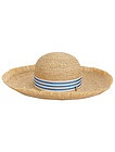 Соломенная шляпа с лентой в полоску - 1174509370083