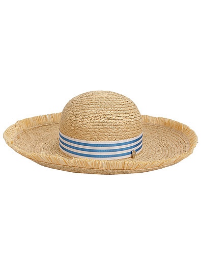 Соломенная шляпа с лентой в полоску Il Trenino - 1174509370083 - Фото 1