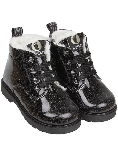 чёрные Ботинки с блёстками Walkey - 2031109980434 - Фото 1