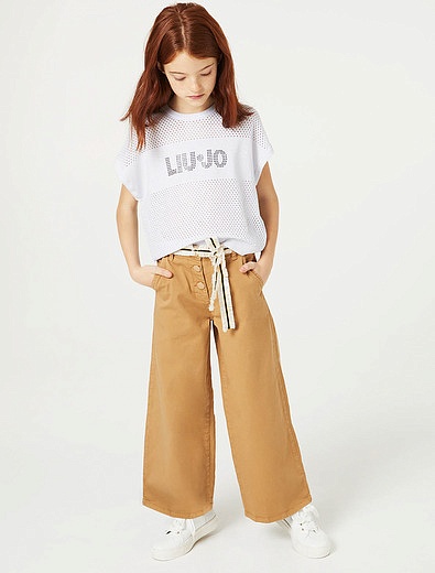 Укороченные брюки с поясом Liu Jo Junior - 1084509070268 - Фото 3