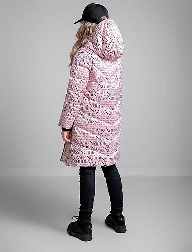 нежно-розовое пуховое Пальто с логотипами NAUMI - 1124509184029 - Фото 3