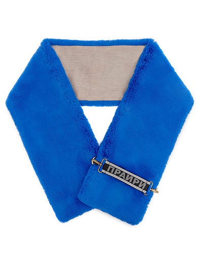 Синий шарф из эко-меха Prairie - 1224508080121 - Фото 1