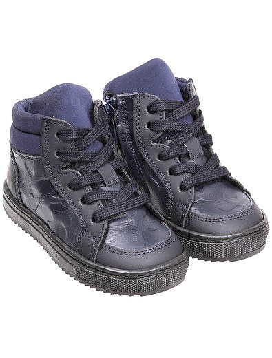 Синие ботинки на шнуровке Cherie - 2031419880516 - Фото 1