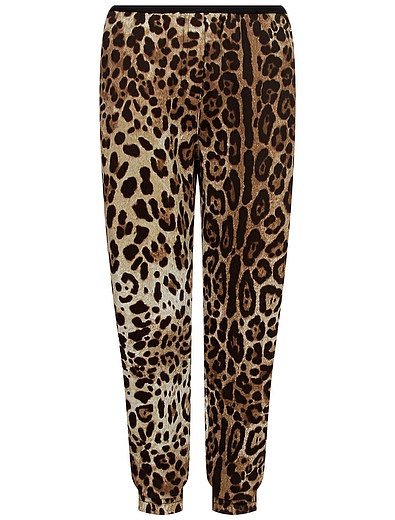 Спортивные брюки с леопардовым принтом Dolce & Gabbana - 4244509372077 - Фото 1
