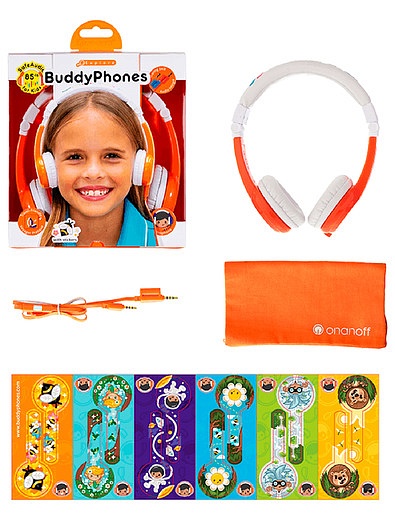 Наушники детские Explore Foldable with Mic Orange Buddy phones - 5404520180085 - Фото 2
