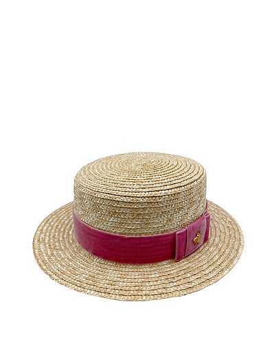 Соломенная шляпа-канотье с бархатной лентой SKAZKA LOVERS - 1174509270260 - Фото 1