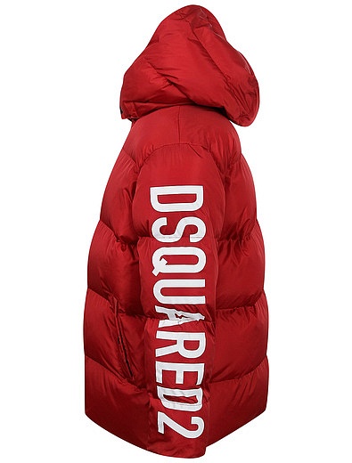 Красная куртка с логотипом на рукаве Dsquared2 - 1074529180771 - Фото 2