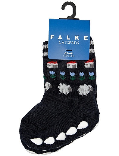 Синие носочки с принтом ферма FALKE - 1531419880536 - Фото 1