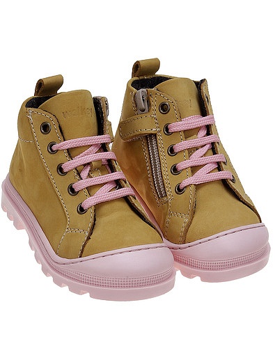 Ботинки с контрастной розовой подошвой Walkey - 2034509284928 - Фото 1