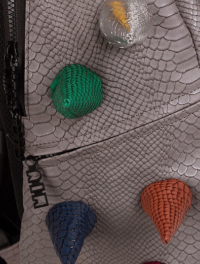 Серый Рюкзак с цветными шипами 40х30 MUI-MaxItUP - 1504520280212 - Фото 4