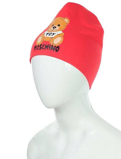 Красная шапка с фирменным принтом Moschino - 1354529280122 - Фото 2