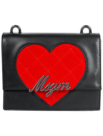 Черная сумка с контрастным сердечком MSGM - 1204508180533 - Фото 1