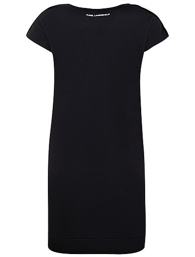 чёрное Платье-футболка с принтом KARL LAGERFELD - 1054509276328 - Фото 2
