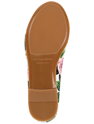 Туфли из кожи с принтом тропические розы Dolce & Gabbana - 2014509070608 - Фото 5