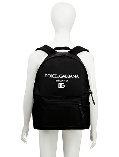 Черный рюкзак с логотипом Dolce & Gabbana - 1504528280122 - Фото 6