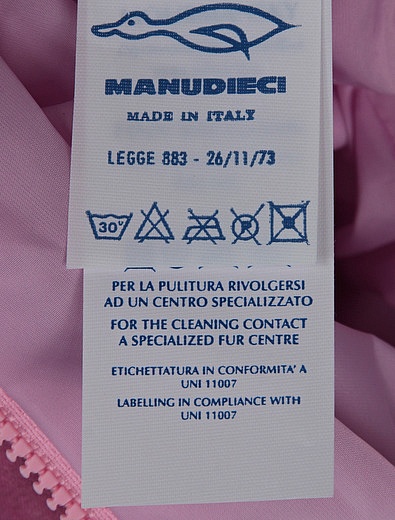Розовый пуховой комбинезон Manudieci - 1592609980825 - Фото 3