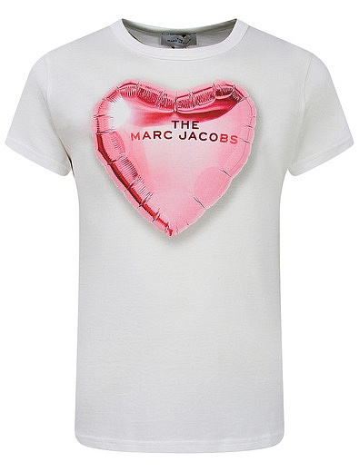 Футболка белая с принтом красное сердце Marc Jacobs - 1134509181485 - Фото 1